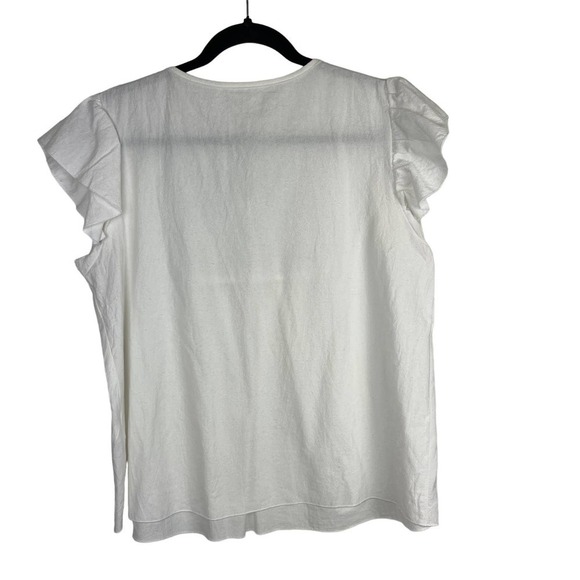 Floral Embroidered Ruffle Sleeve Blouse Size L - Picture 4 of 5